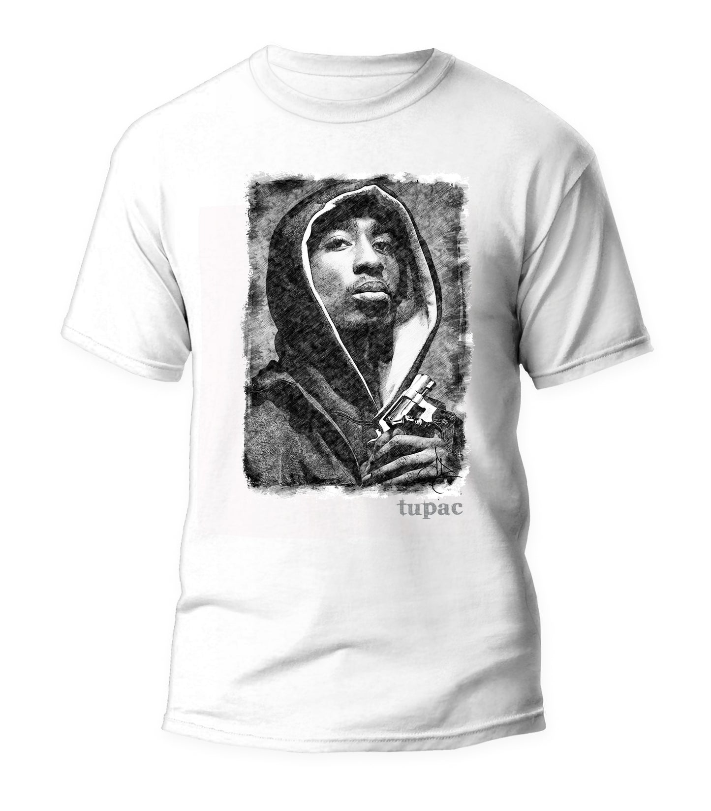 TUPAC 'PEACE'-BW - T-Shirt